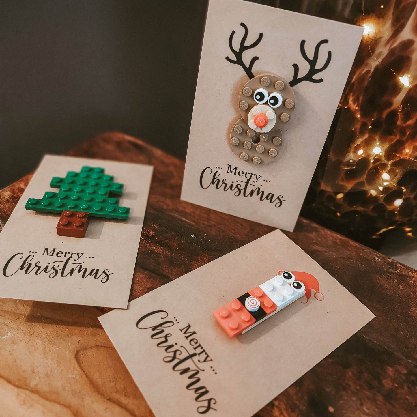 Brickstar Belgium - Lego Christmas Cards - Set of 3 - Collection 1 - The Dreamer's Bookshop.