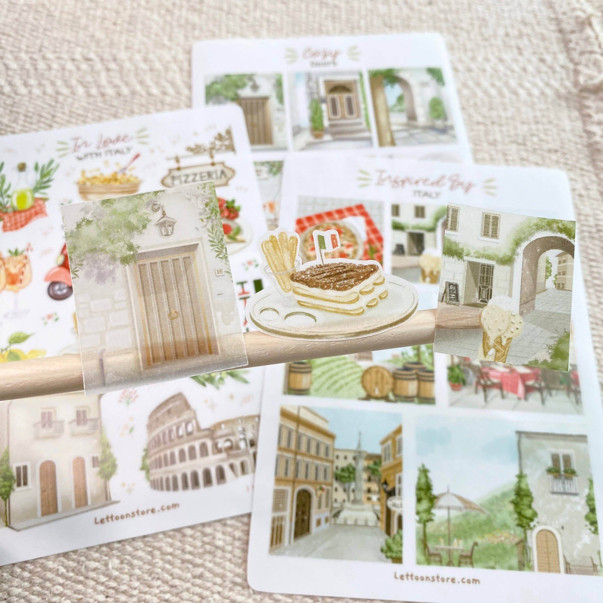 LETTOOn - Stickervel - In Love With Italy - The Dreamer's Bookshop.