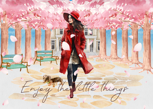 The Dreamer's Bookshop "Sakura Walk" Enjoy Little Things Card - The Dreamer's Bookshop.
