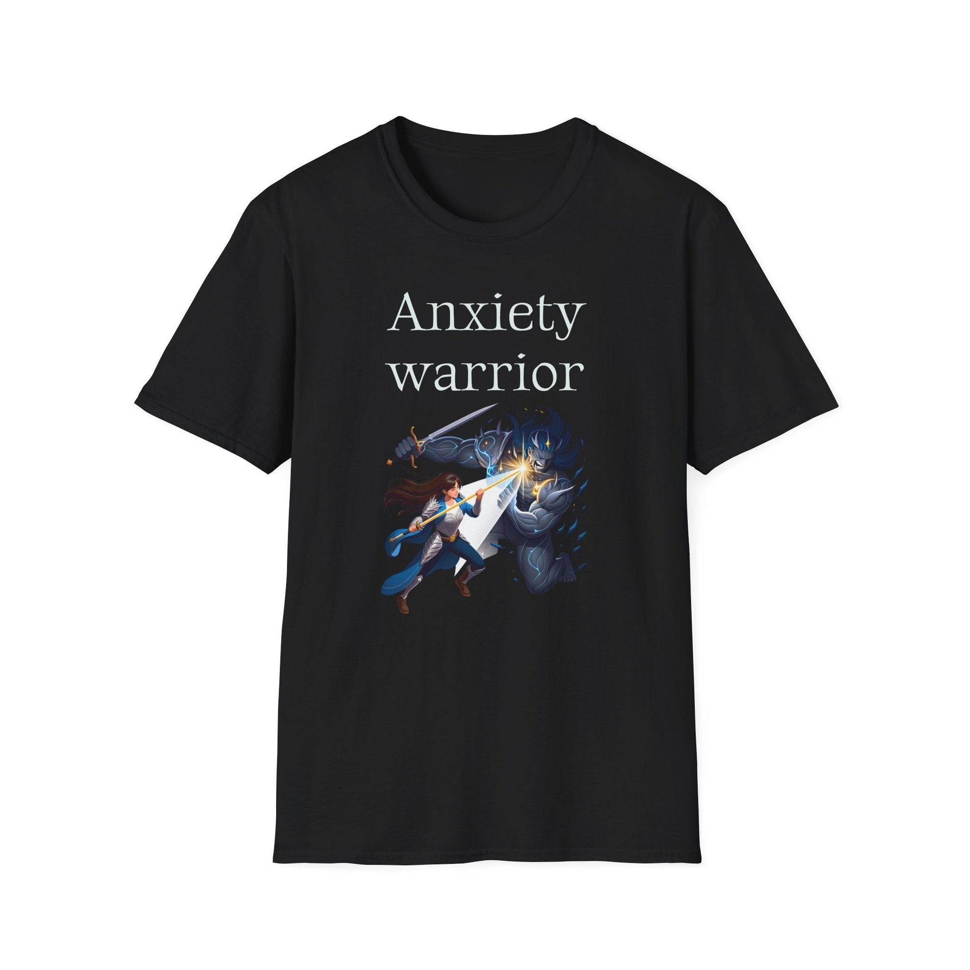 Anxiety Warrior Unisex Softstyle T-Shirt - What's Your Battle? - The Dreamer's Bookshop.
