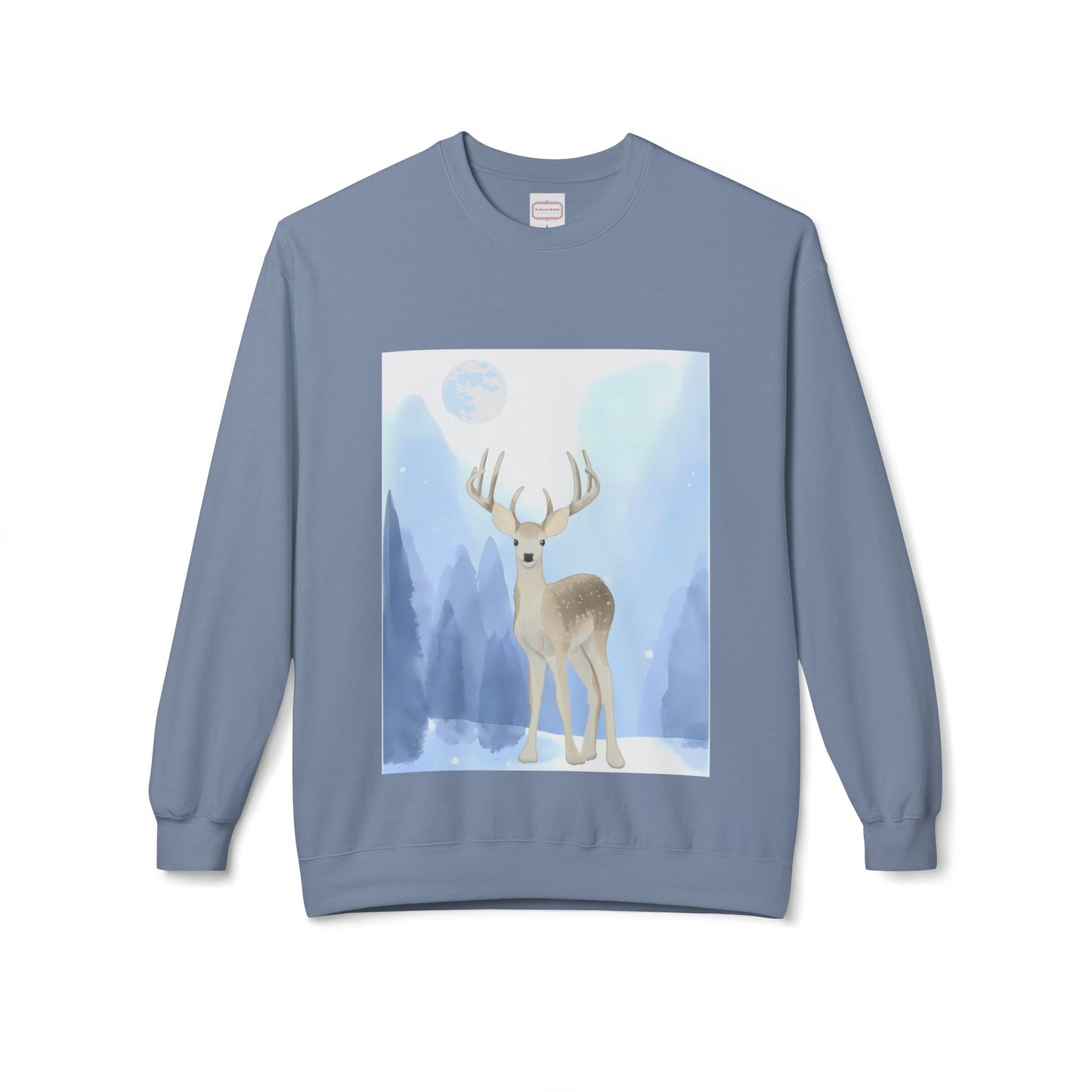 Winter Deer - Unisex Fleece Crewneck Sweatshirt