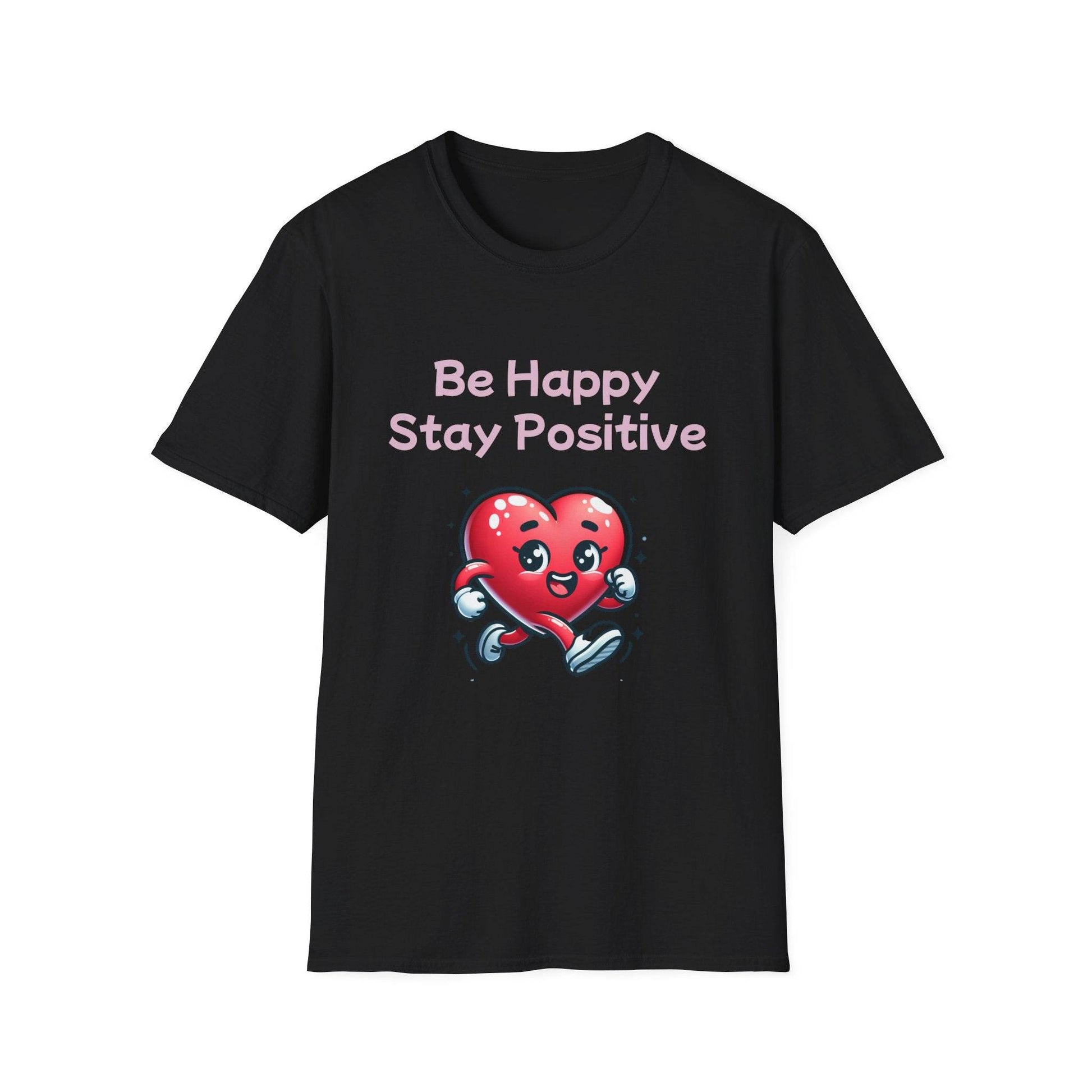 Be Happy Stay Positive Graphic T-Shirt for Optimism Lovers - The Dreamer's Bookshop.