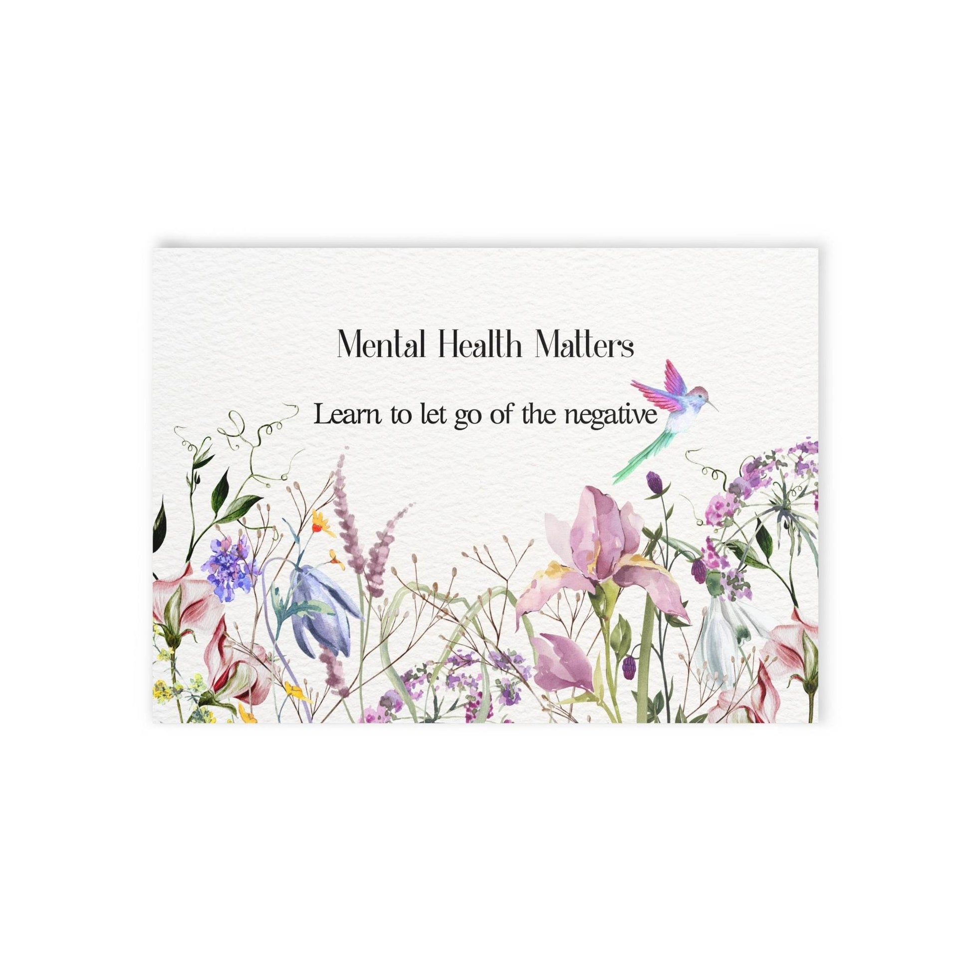 Watercolor "Let Go" Mental Health Matters Art Print Card - The Dreamer's Bookshop.