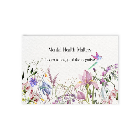 Watercolor "Let Go" Mental Health Matters Art Print Card - The Dreamer's Bookshop.