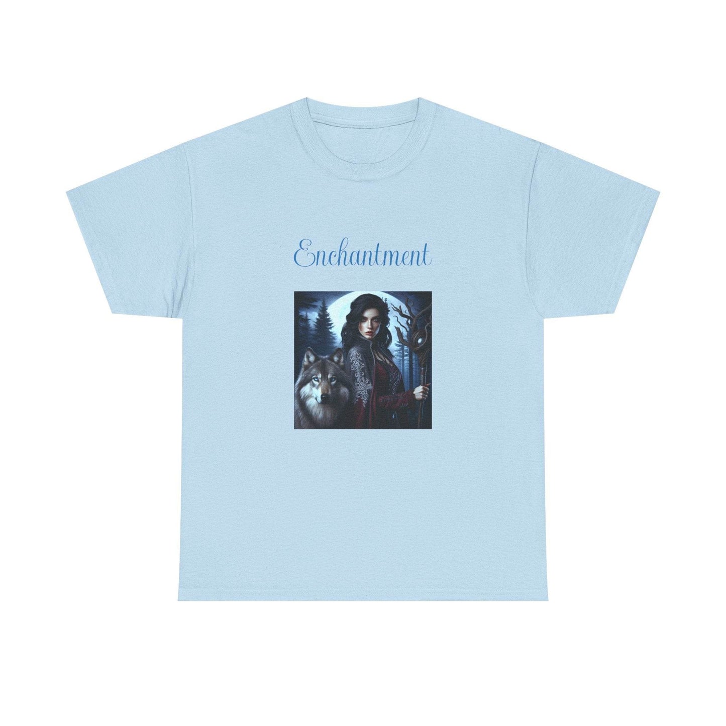 Enchanting Wolf Graphic Tee - Unisex Heavy Cotton T-Shirt for Nature Lovers - The Dreamer's Bookshop.
