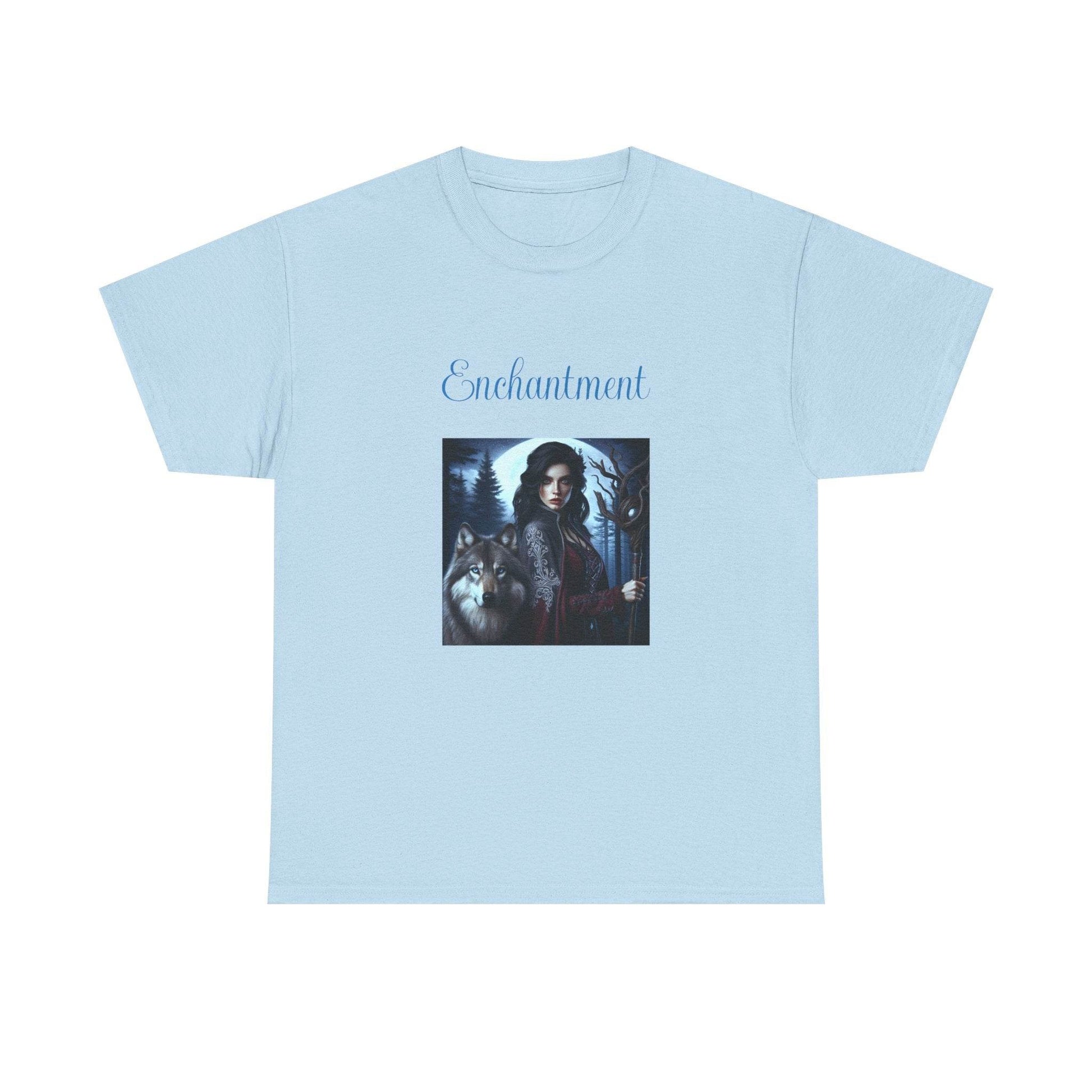 Enchanting Wolf Graphic Tee - Unisex Heavy Cotton T-Shirt for Nature Lovers - The Dreamer's Bookshop.