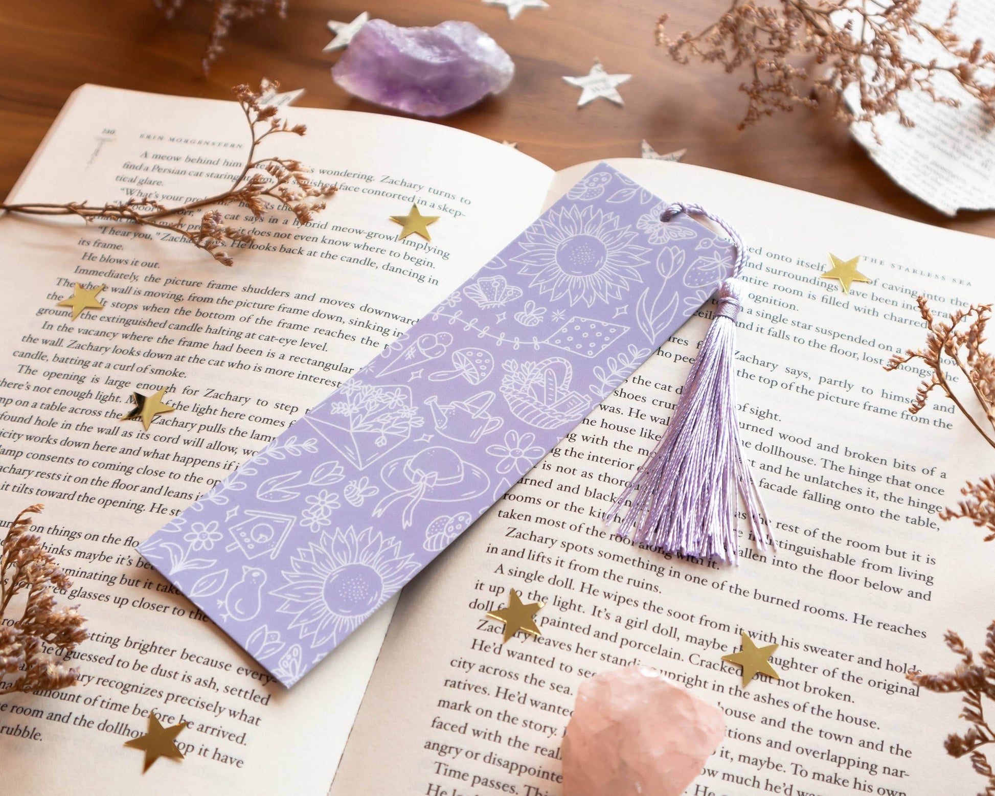 Basically Britt - Purple Spring Bookmark with Sunny Vibes - Lavender - The Dreamer's Bookshop.