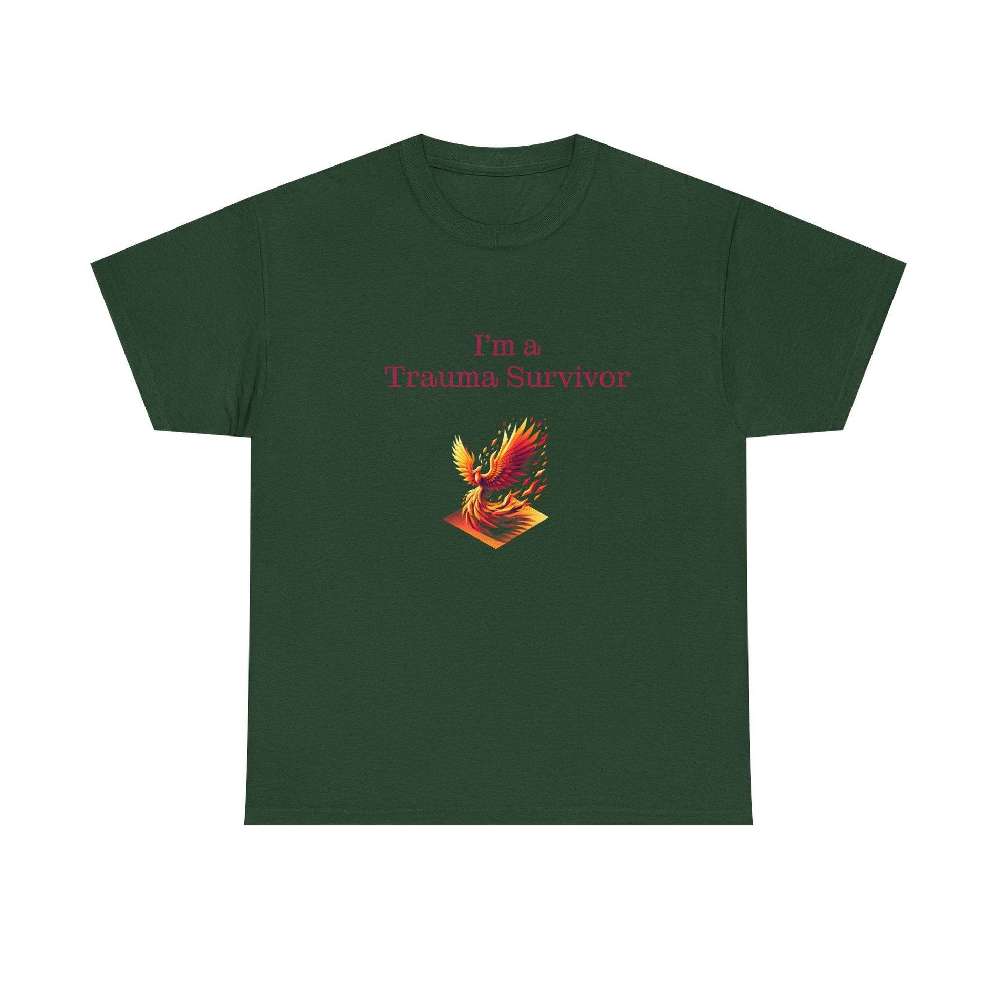 Trauma Survivor Unisex Heavy Cotton Tee - Empowering Apparel for Health Awareness - The Dreamer's Bookshop.