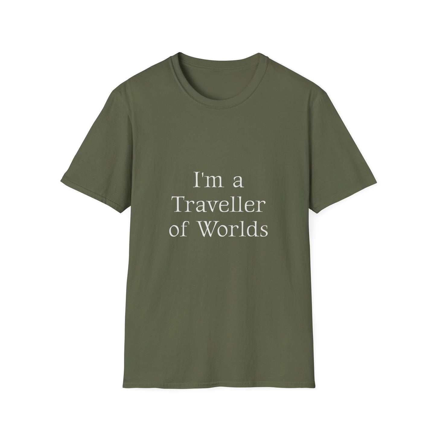 Unisex Travel-Inspired T-Shirt - "I'm a Traveller of Worlds" - Perfect for Book Lovers - The Dreamer's Bookshop.