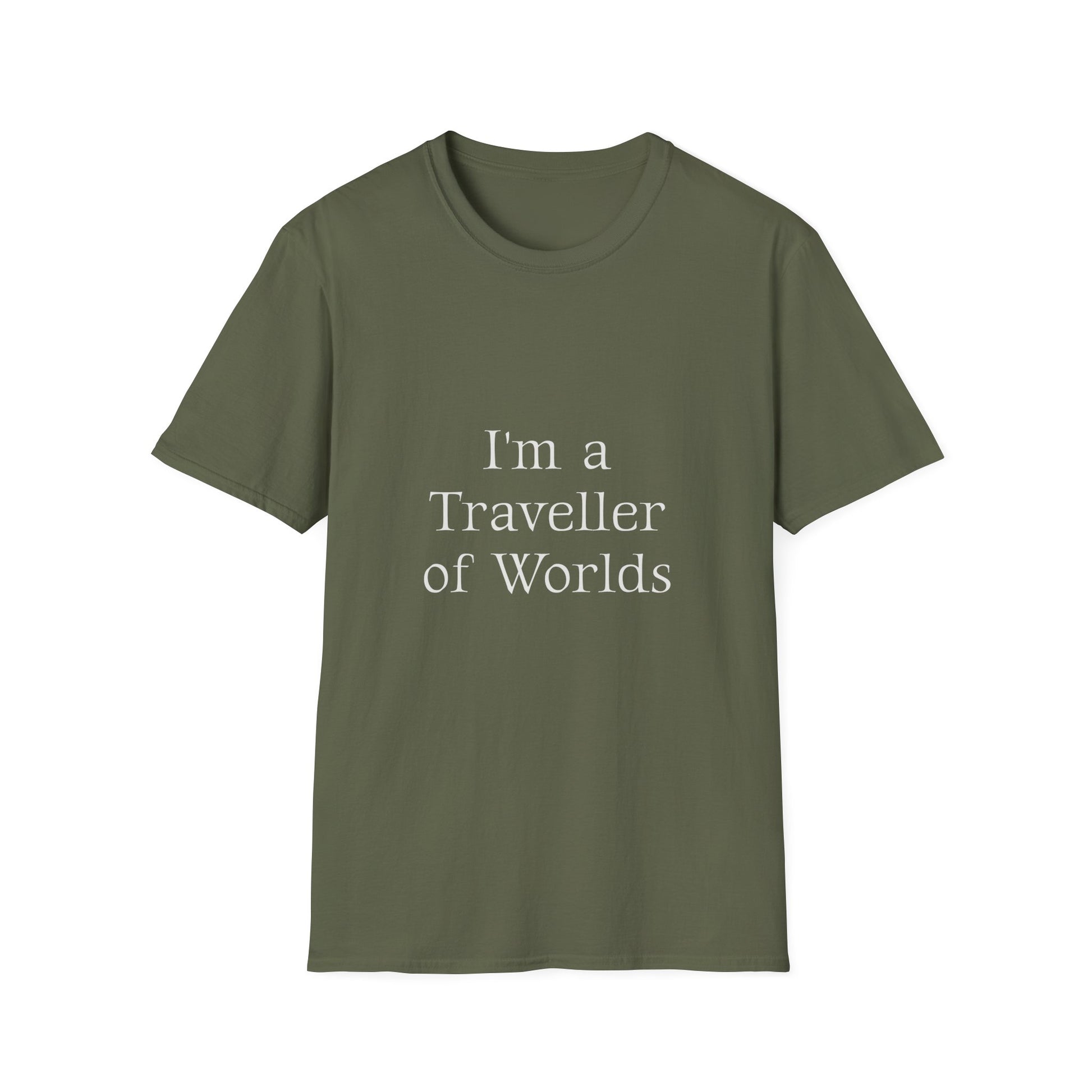 Unisex Travel-Inspired T-Shirt - "I'm a Traveller of Worlds" - Perfect for Book Lovers - The Dreamer's Bookshop.