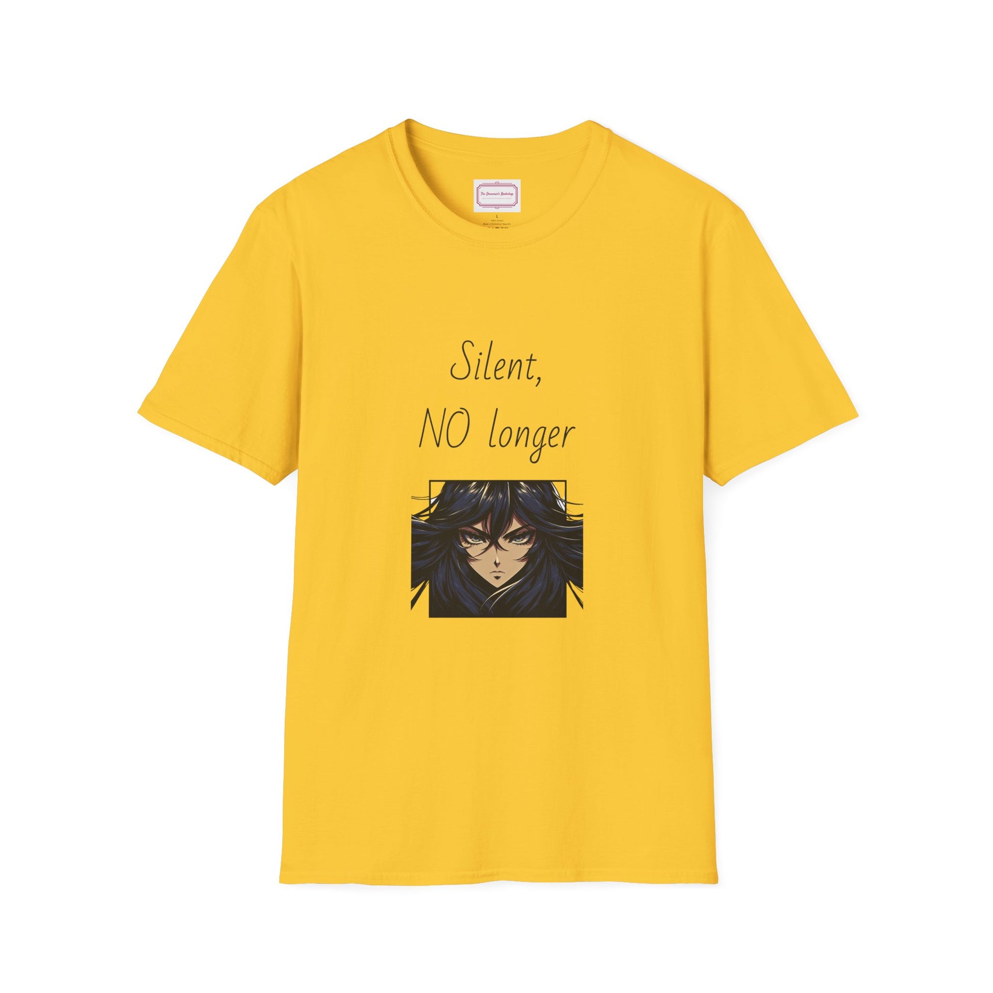 Inspirational Unisex Softstyle T-Shirt - "Silent, NO longer" - The Dreamer's Bookshop.