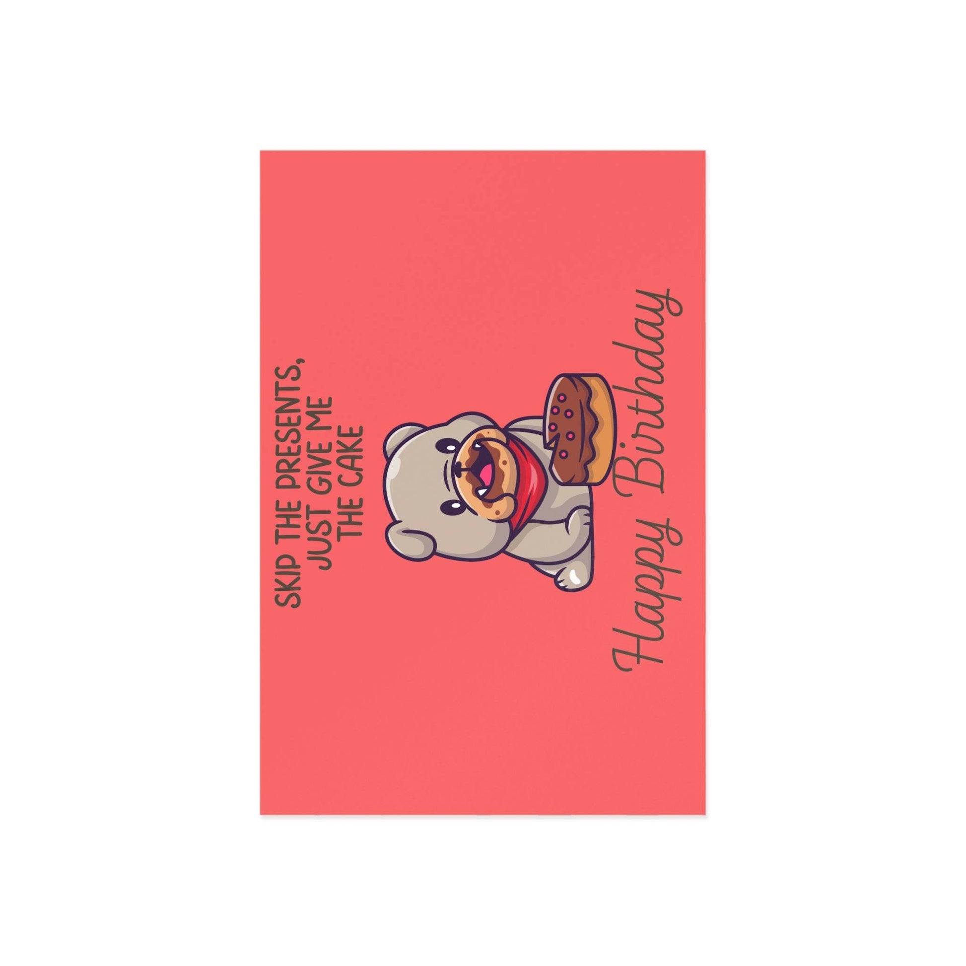 The Dreamer's Bookshop Cute "Give me the cake" Dog Birthday Card - The Dreamer's Bookshop.
