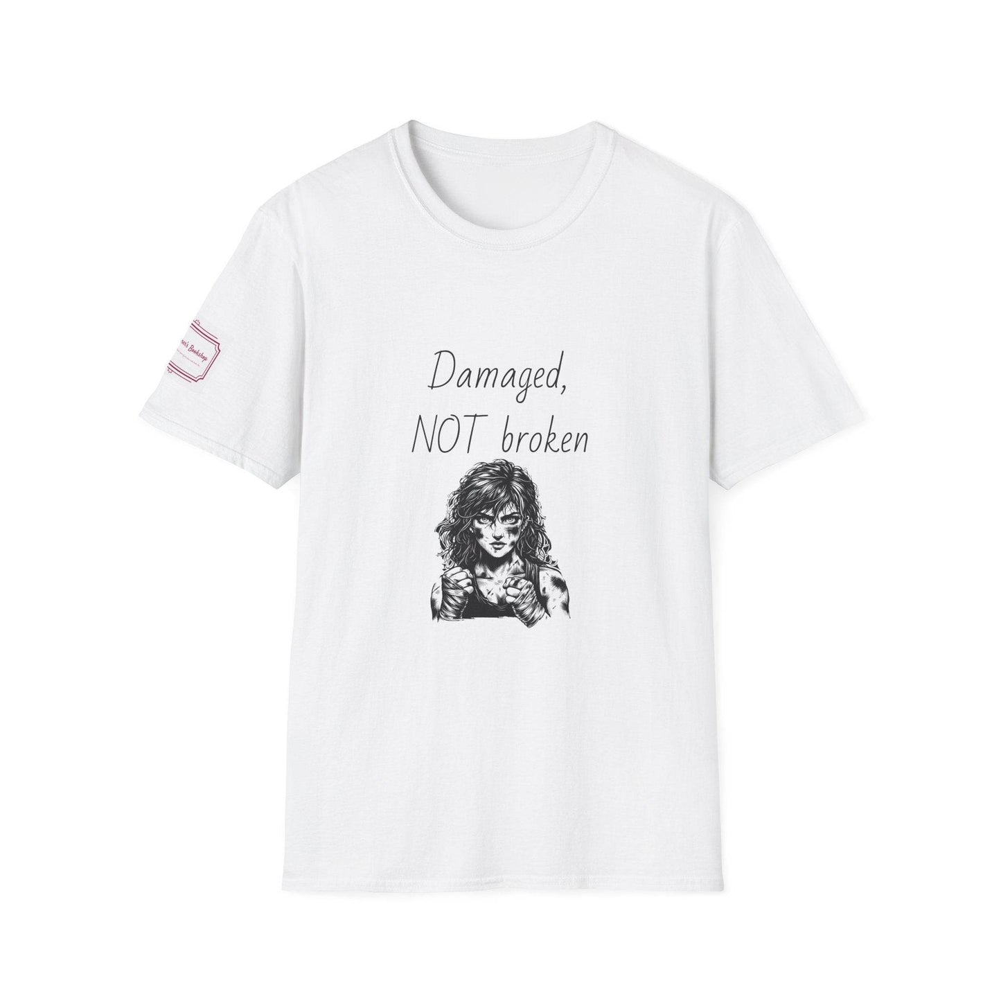 Fierce Survivor Unisex Softstyle T-Shirt - 'Damaged, NOT broken' - The Dreamer's Bookshop.