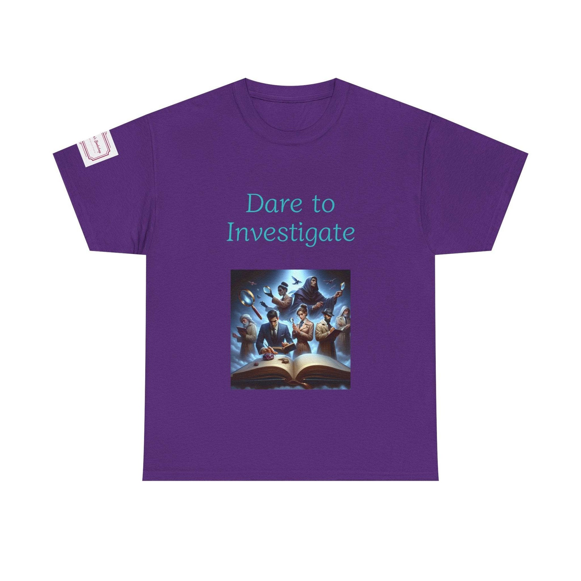 Investigate - Unisex Heavy Cotton Tee - Crime/Mystery Books - The Dreamer's Bookshop.