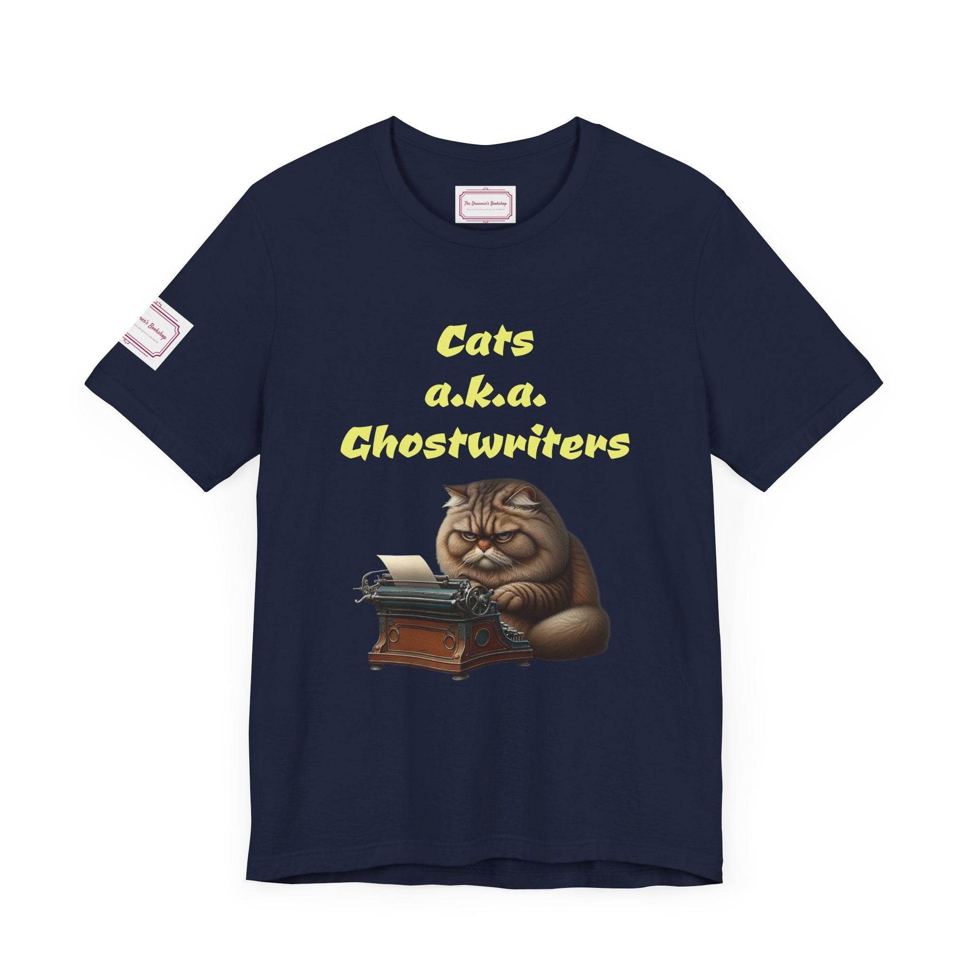 Cats Ghostwriters Tee - Fun Short Sleeve Shirt for Writers & Book Lovers - The Dreamer's Bookshop.