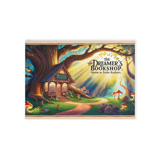 The Dreamer's Bookshop "Tree and Books" Art Print Card - The Dreamer's Bookshop.