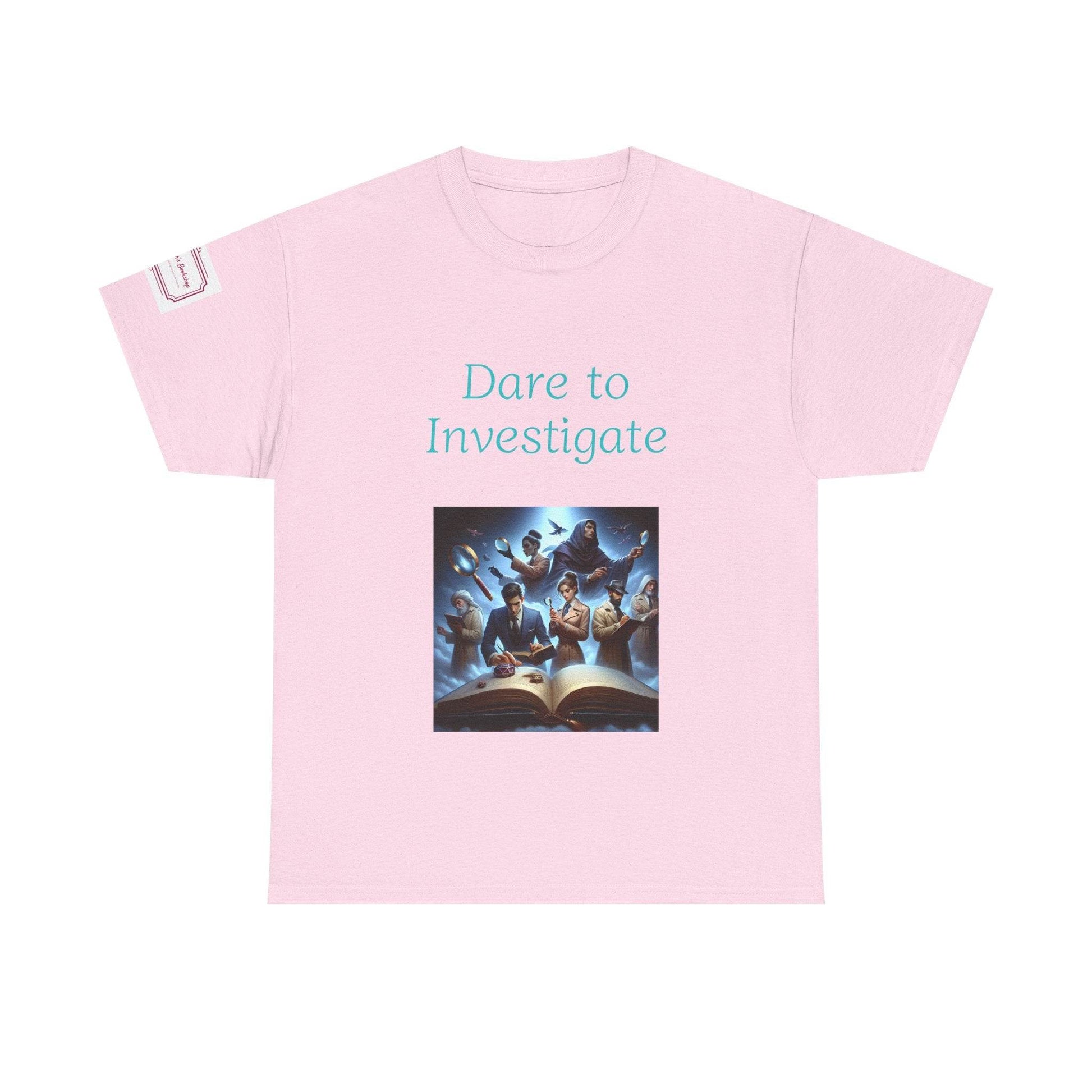 Investigate - Unisex Heavy Cotton Tee - Crime/Mystery Books - The Dreamer's Bookshop.