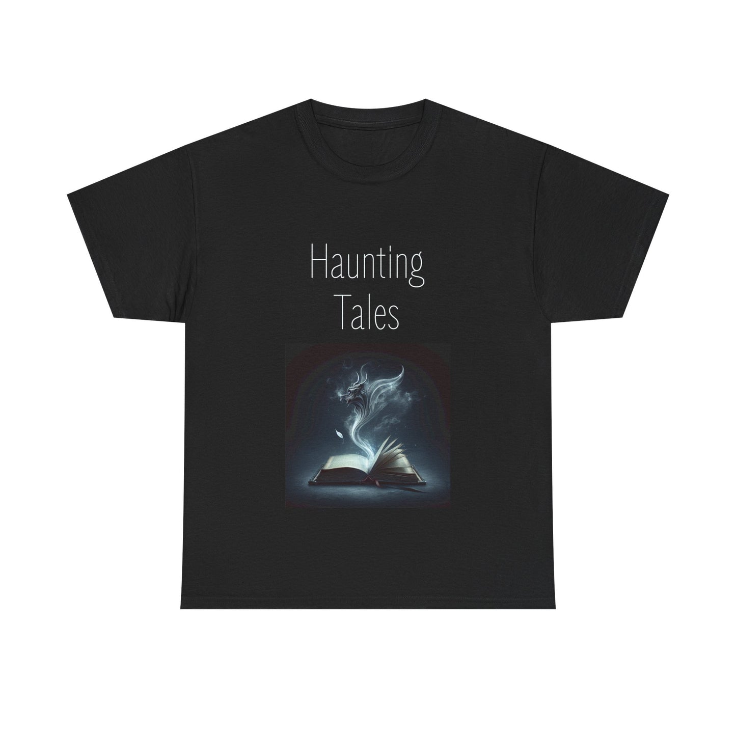 Book Lover's Unisex Heavy Cotton Tee - "Haunting Tales" - The Dreamer's Bookshop.