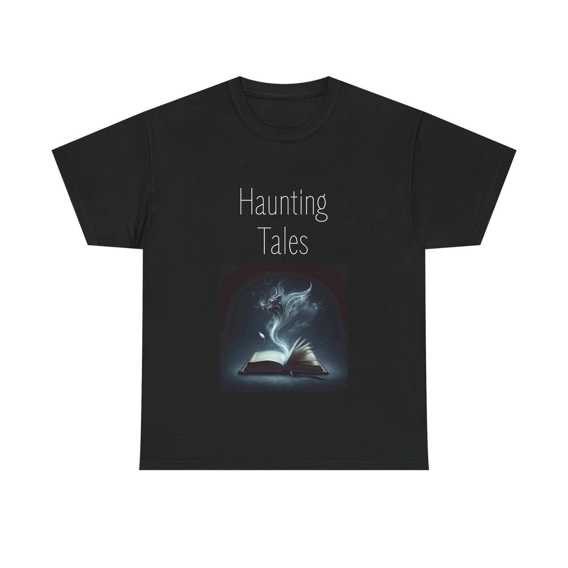 Book Lover's Unisex Heavy Cotton Tee - "Haunting Tales" - The Dreamer's Bookshop.