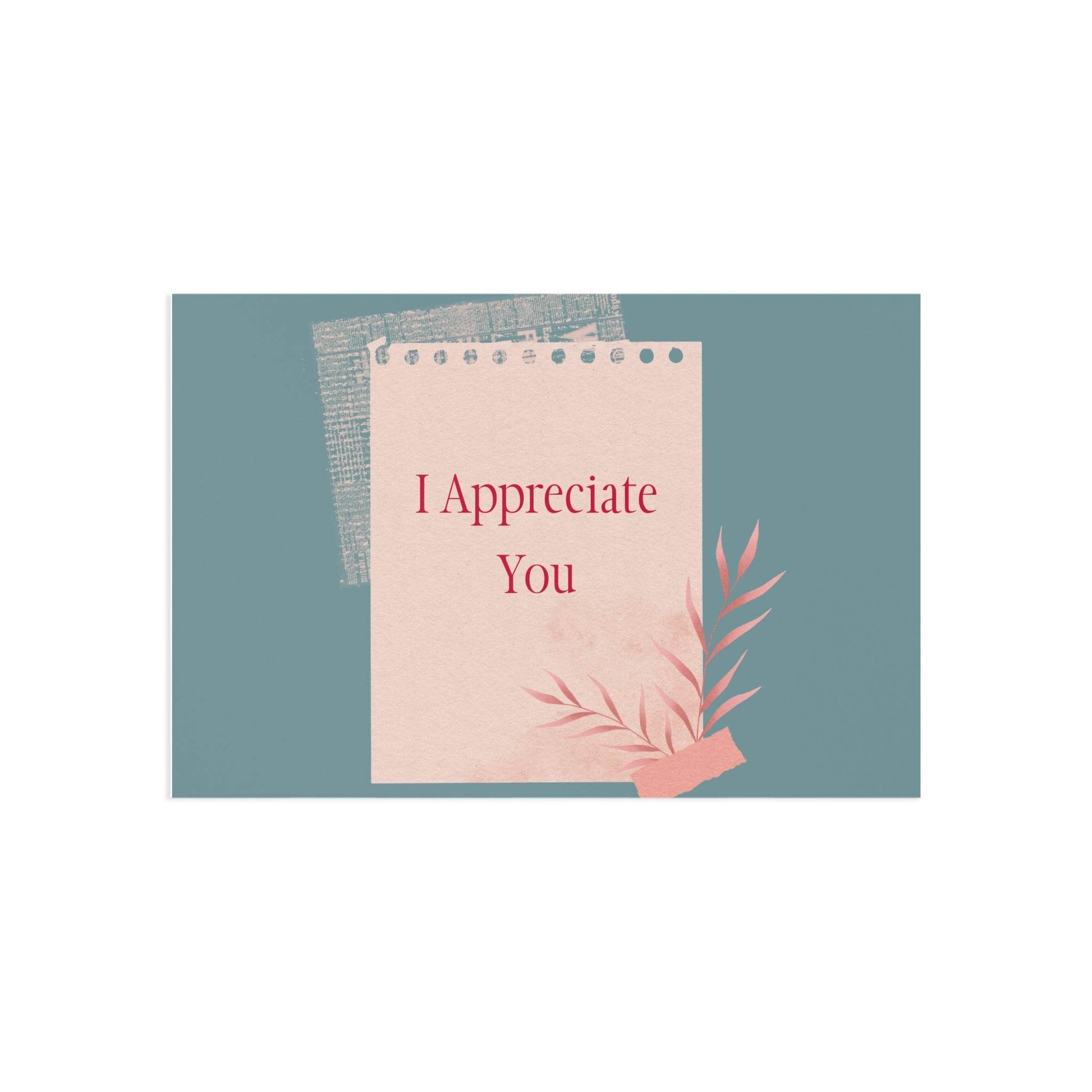 The Dreamer's Bookshop Appreciation "I Appreciate You" Print Card - The Dreamer's Bookshop.
