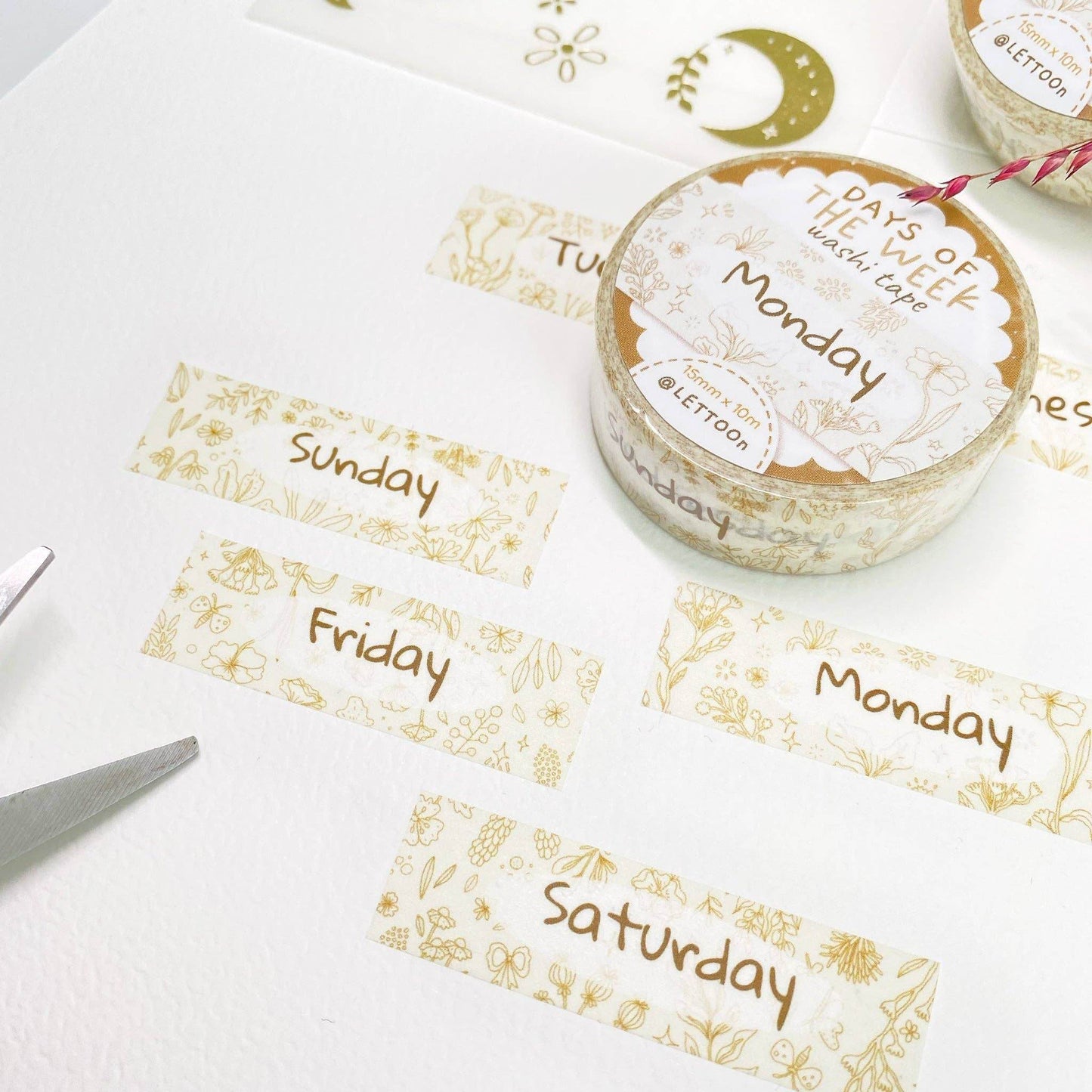 LETTOOn - Washi-tape - Dagen van de week - The Dreamer's Bookshop.