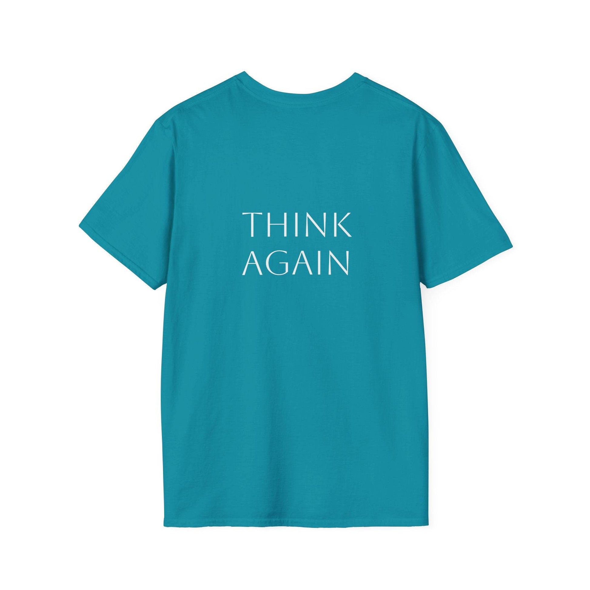 Unisex Softstyle T-Shirt - 'Think Again' - The Dreamer's Bookshop.