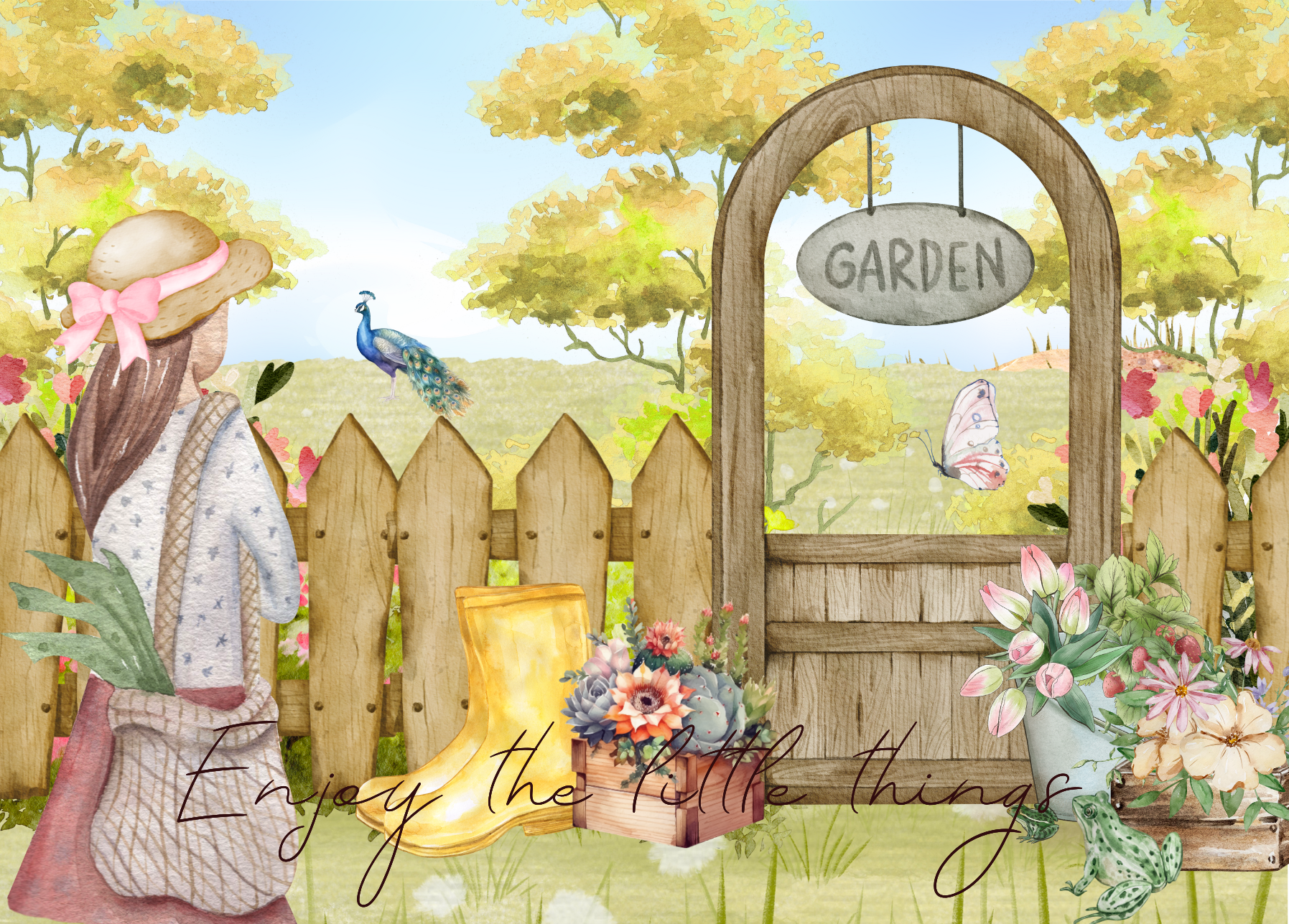 The Dreamer's Bookshop "Garden Love" Enjoy Little Things Card - The Dreamer's Bookshop.