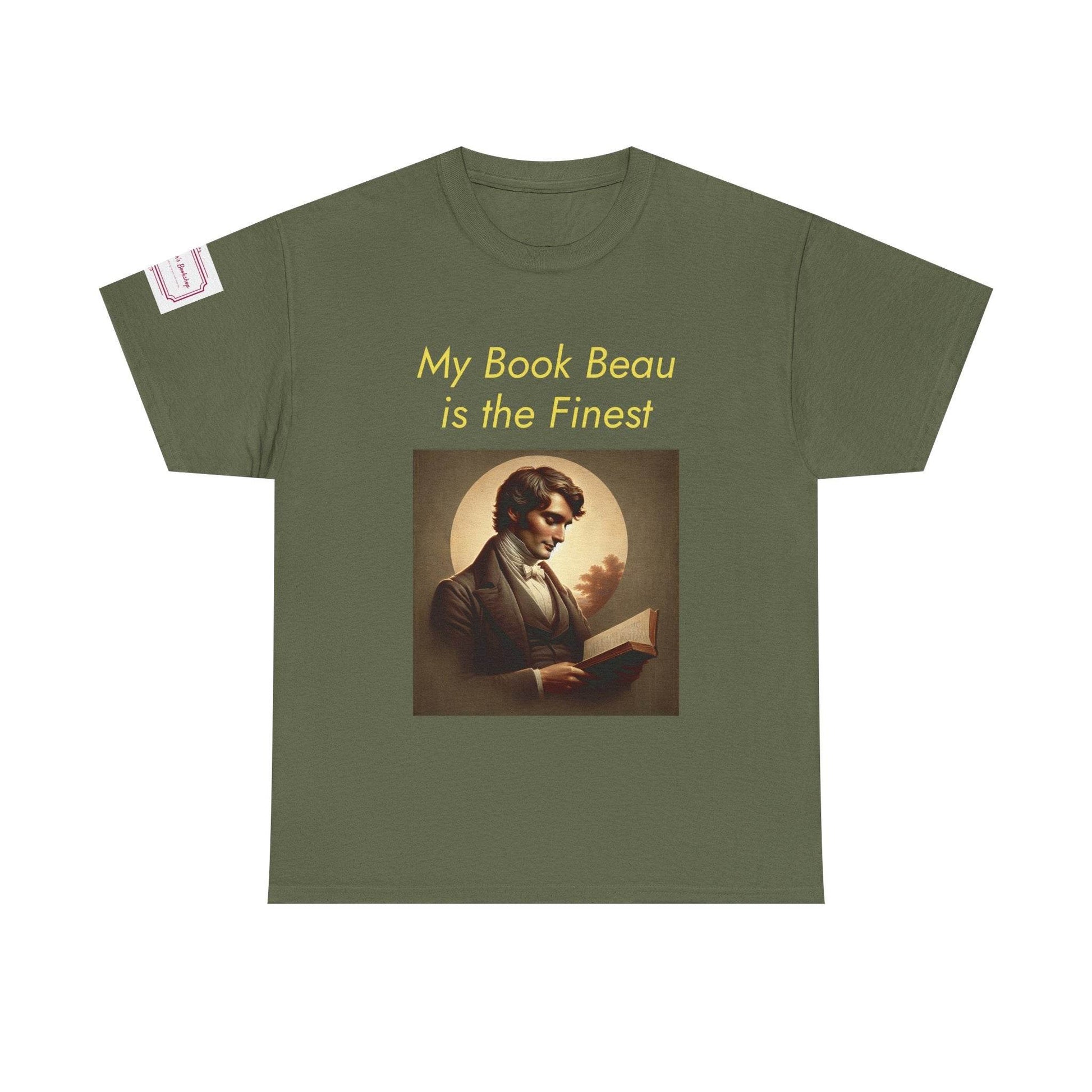 Literary Lovers Unisex Heavy Cotton Tee - 'My Book Beau is the Finest' - The Dreamer's Bookshop.