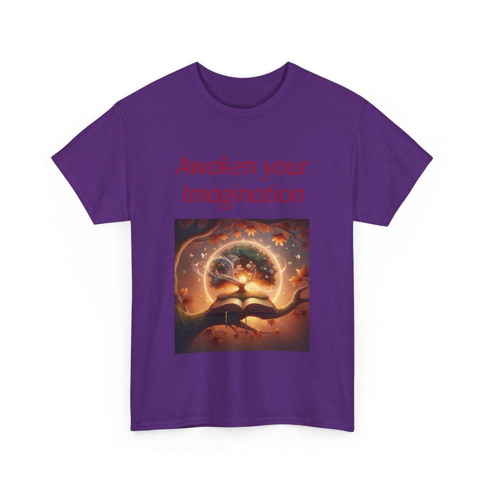 Awaken Your Imagination Unisex Heavy Cotton Tee - Inspiring Art Shirt - The Dreamer's Bookshop.