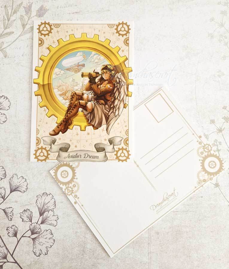 Dreamchaserart - Aviator's Dream — Ansichtkaart - The Dreamer's Bookshop.