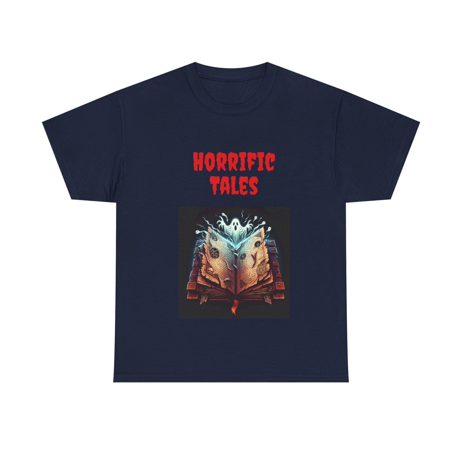 Book Lover's Unisex Heavy Cotton Tee - "Horrific Tales" - The Dreamer's Bookshop.