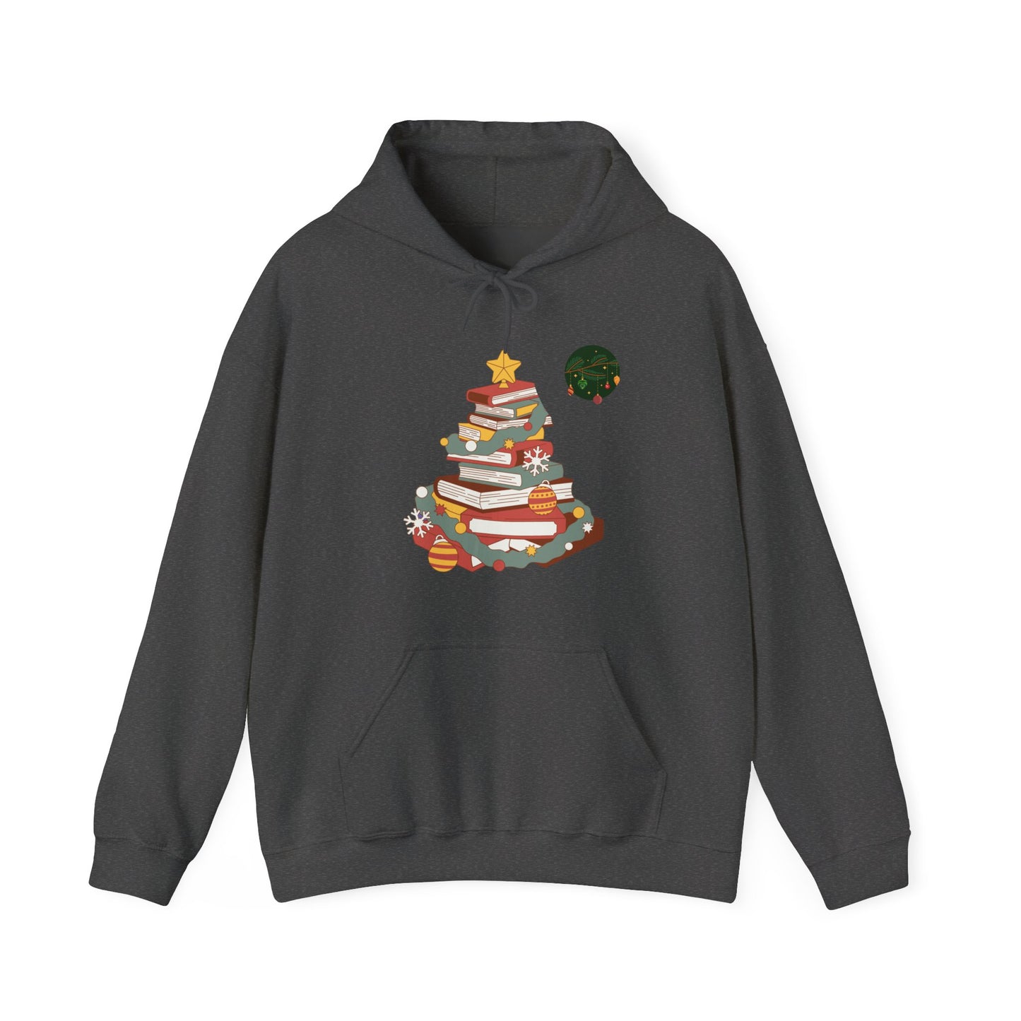 Christmas Book Tree Hoodie - Cozy Unisex Sweatshirt for Book Lovers