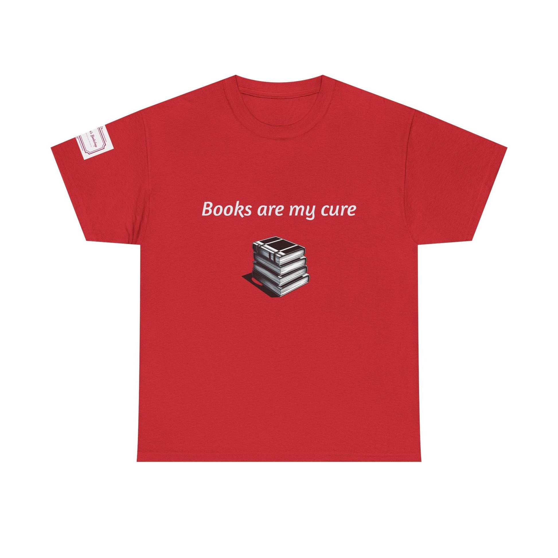 Books are my cure - Inspirational Unisex Heavy Cotton Tee - The Dreamer's Bookshop.