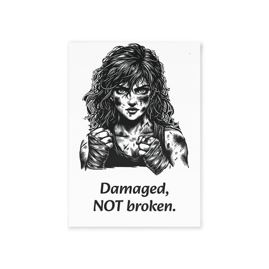 The Dreamer's Bookshop Warrior "Damaged, NOT broken" Art Print Card - The Dreamer's Bookshop.