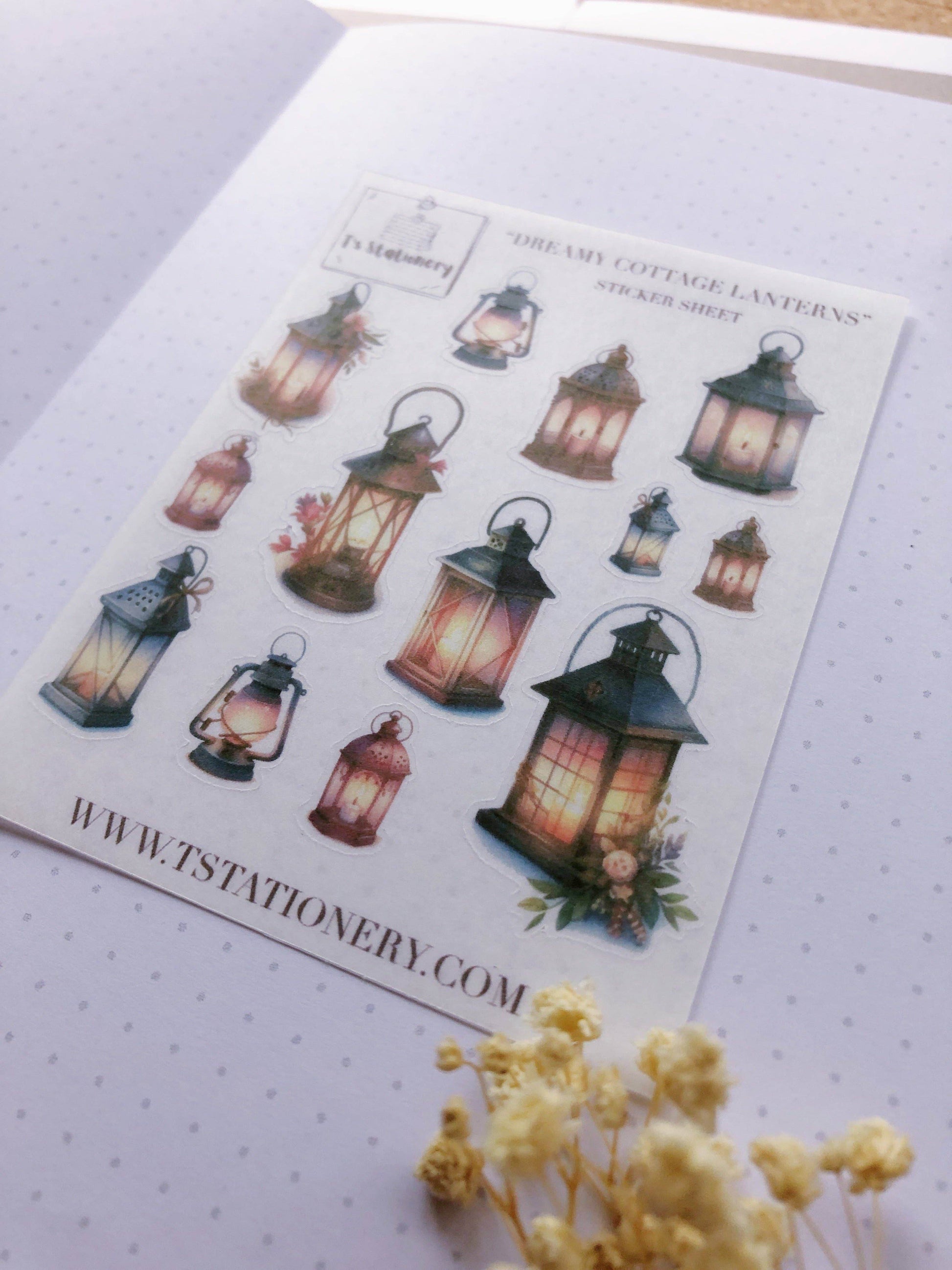 T's Stationery - Washi-stickervel „Dreamy Lanterns” - The Dreamer's Bookshop.