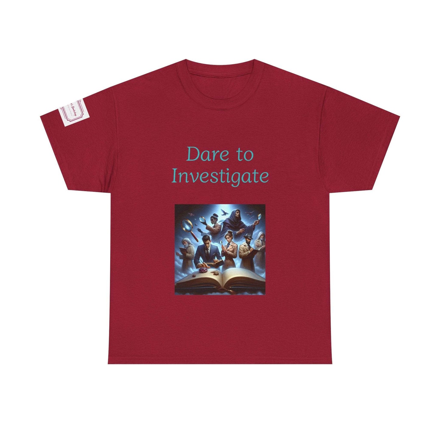 Investigate - Unisex Heavy Cotton Tee - Crime/Mystery Books - The Dreamer's Bookshop.