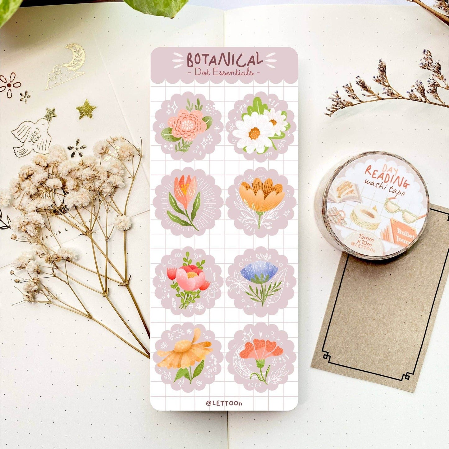 LETTOOn - Stickervel - Botanisch - The Dreamer's Bookshop.