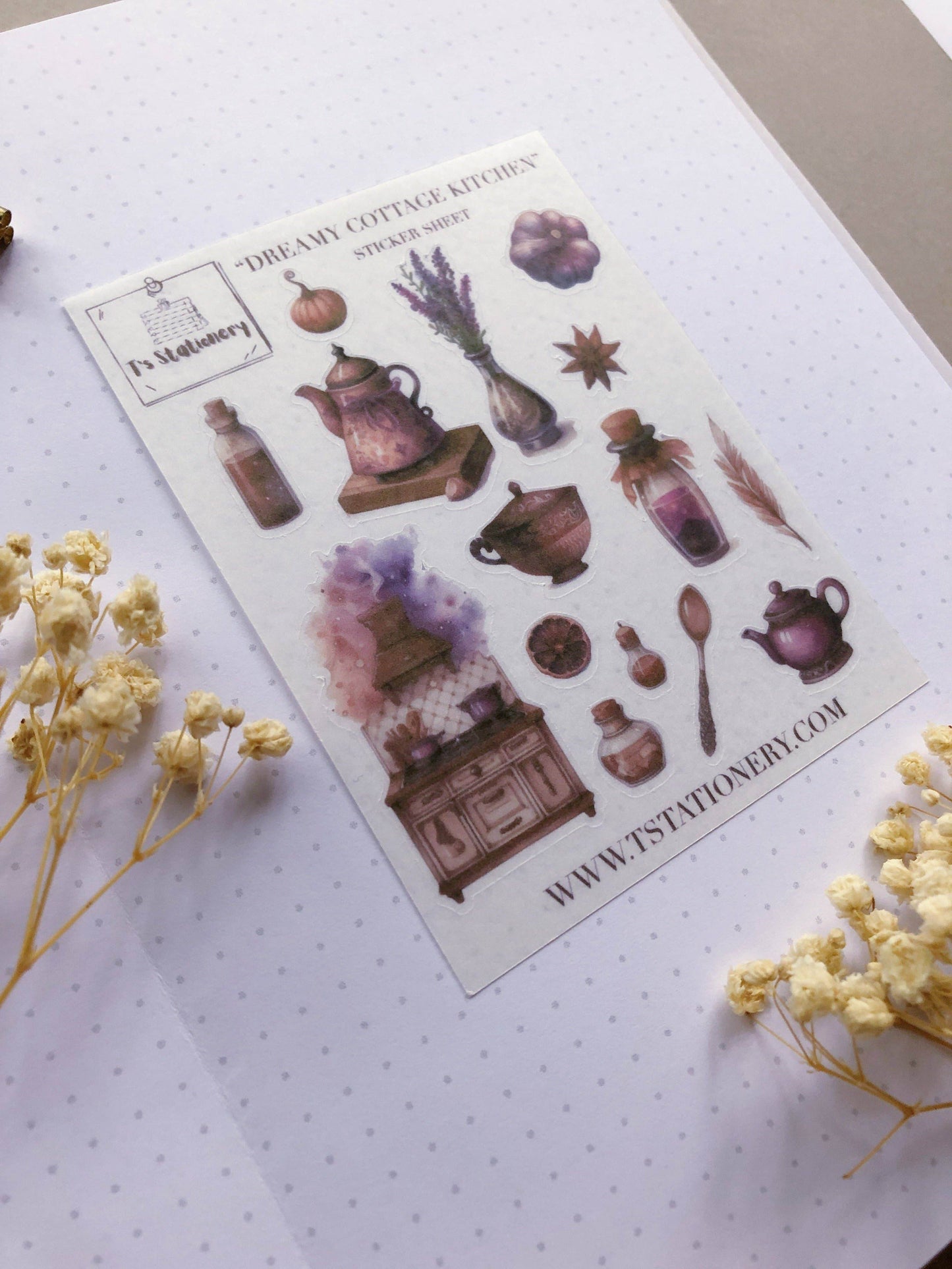 T's Stationery - Washi-stickervel „Dreamy Cottage Kitchen” - The Dreamer's Bookshop.