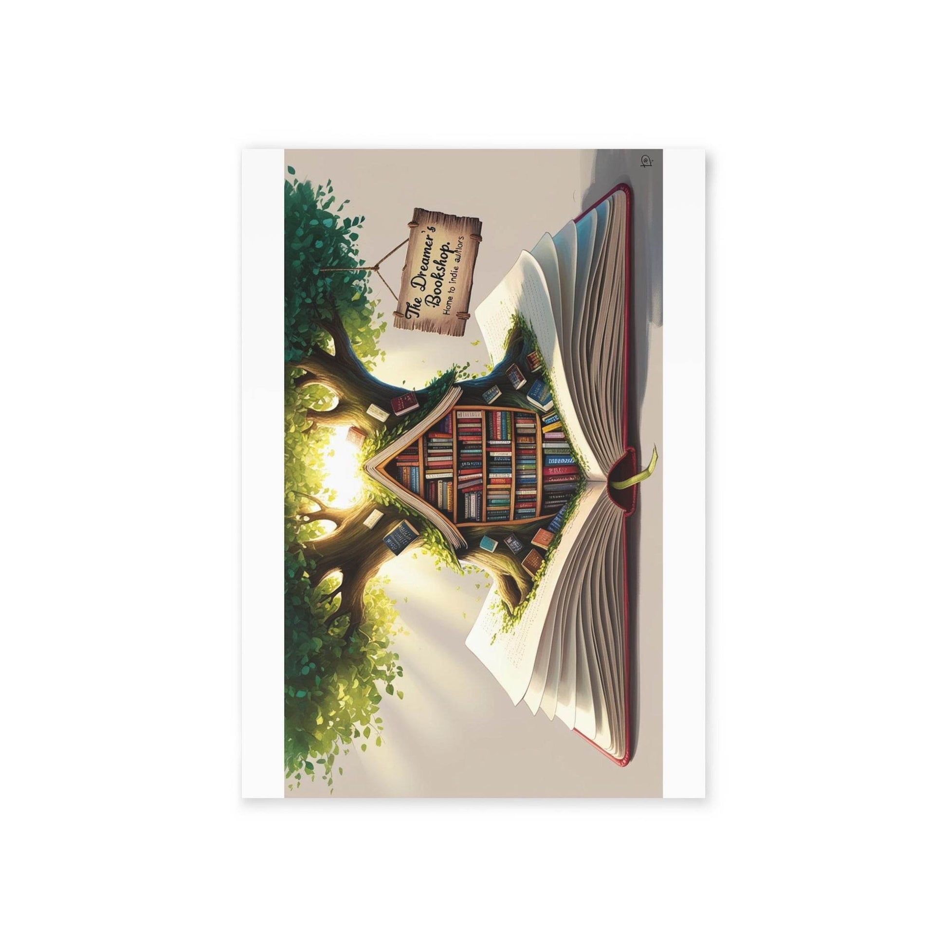 The Dreamer's Bookshop - Tree and Books Card - The Dreamer's Bookshop.