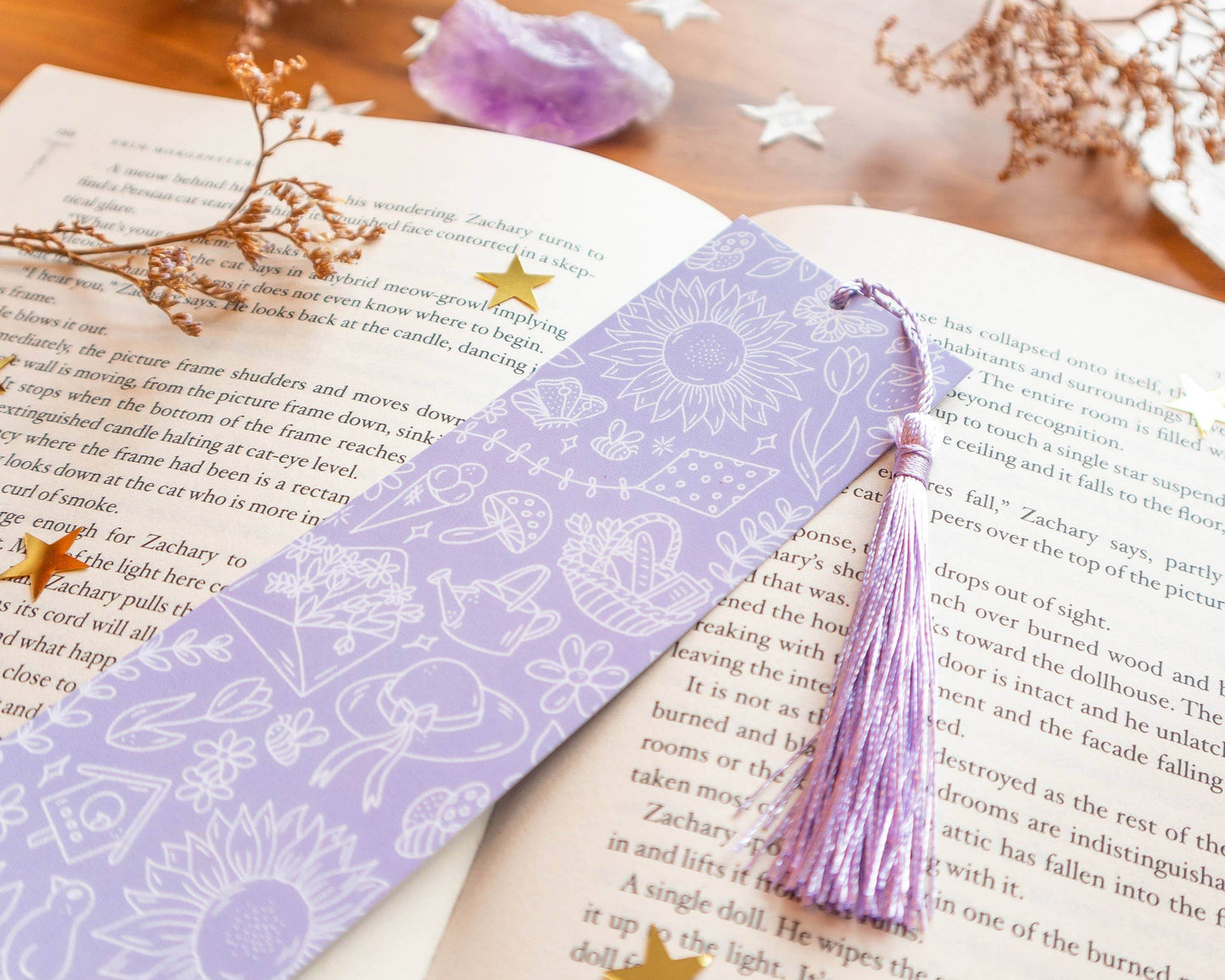 Basically Britt - Purple Spring Bookmark with Sunny Vibes - Lavender - The Dreamer's Bookshop.
