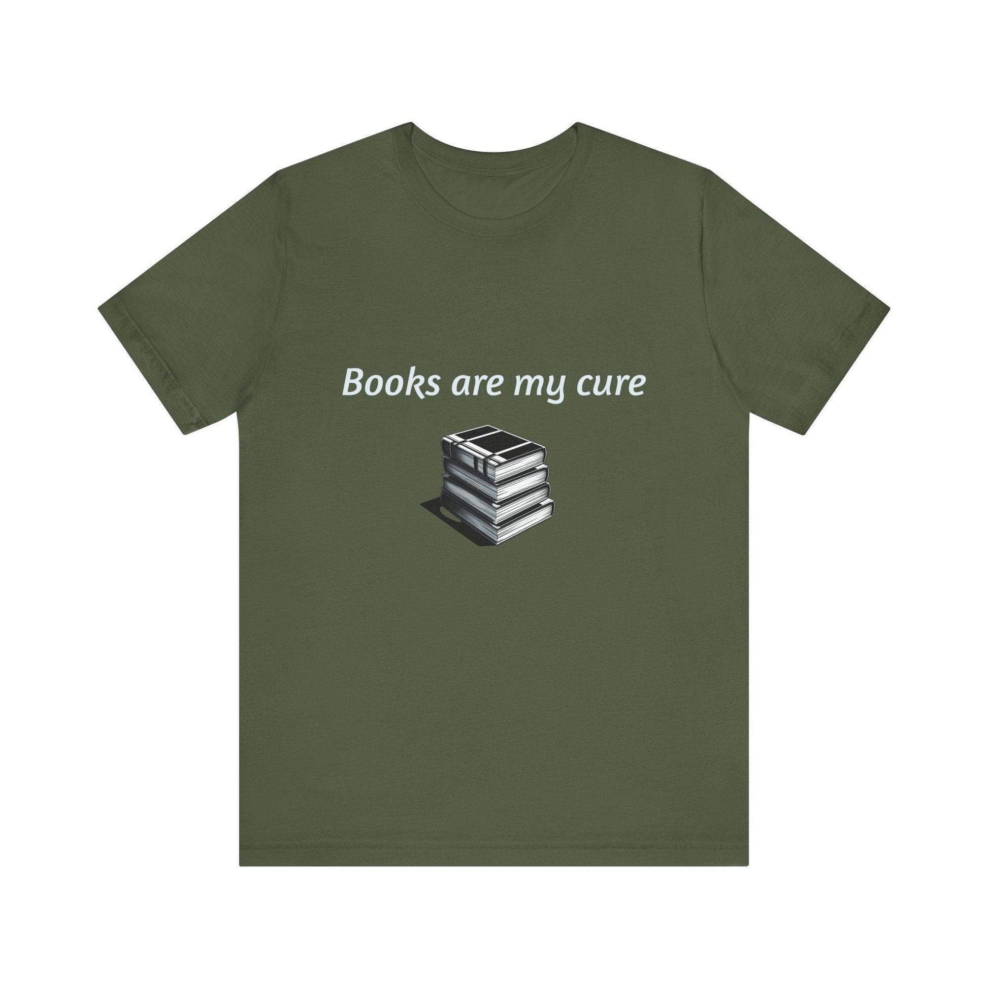 Inspirational Unisex Short Sleeve Tee - Books are my cure - The Dreamer's Bookshop.