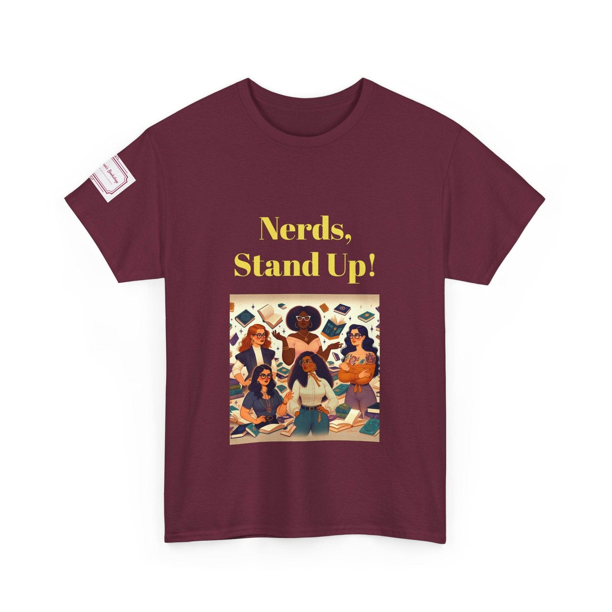 Nerds Stand Up - Graphic Unisex Heavy Cotton Tee - Book Lovers - The Dreamer's Bookshop.