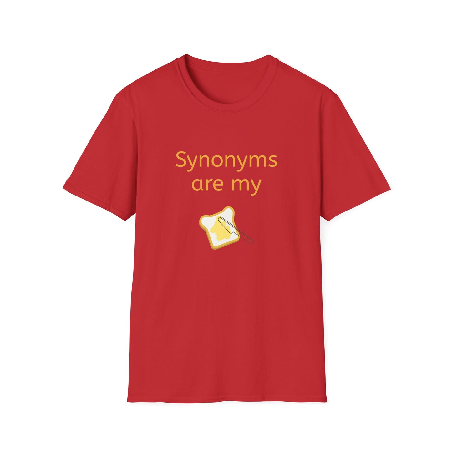 Unisex Softstyle T-Shirt - "Synonyms are my Jam" for Language Lovers - The Dreamer's Bookshop.