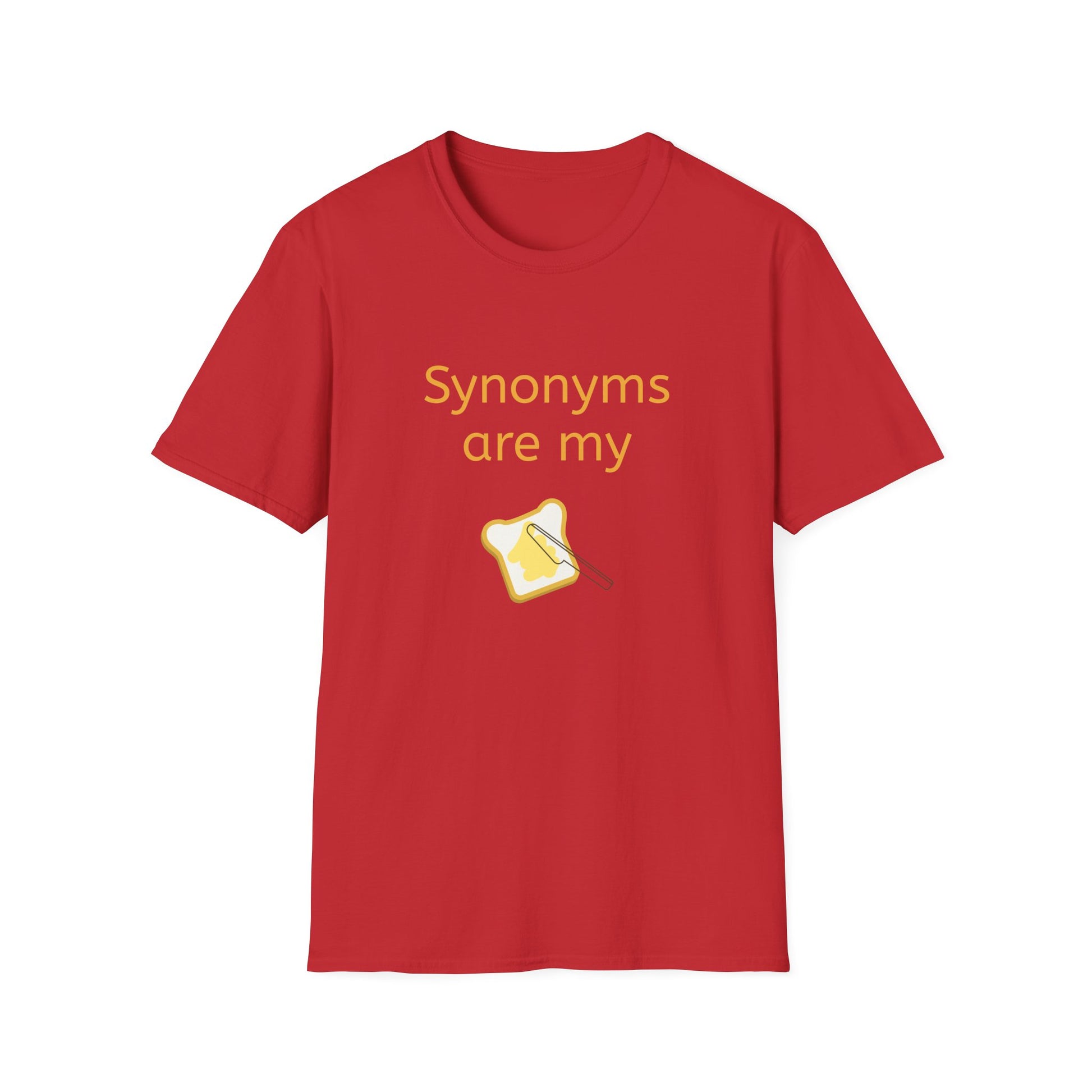 Unisex Softstyle T-Shirt - "Synonyms are my Jam" for Language Lovers - The Dreamer's Bookshop.