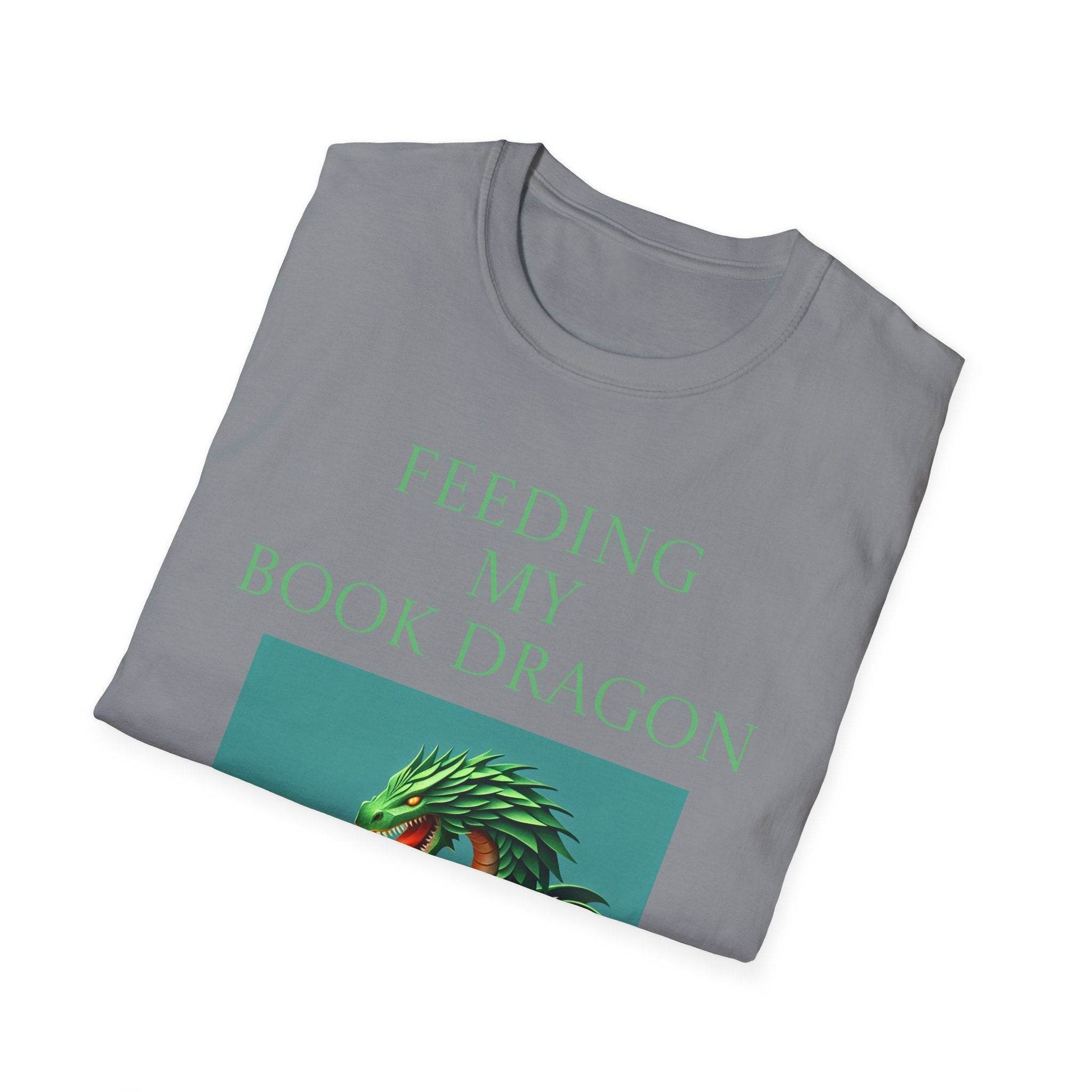 Unisex Softstyle T-Shirt - 'Book Dragon' - The Dreamer's Bookshop.