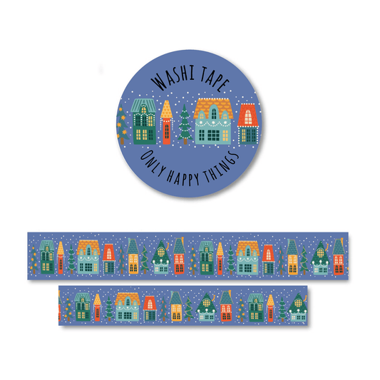Only Happy Things Stationery - Washi-tape Winterhuisjes - The Dreamer's Bookshop.