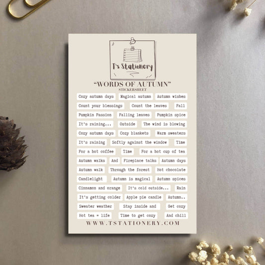 T's Stationery - „Woorden van de herfst” - The Dreamer's Bookshop.