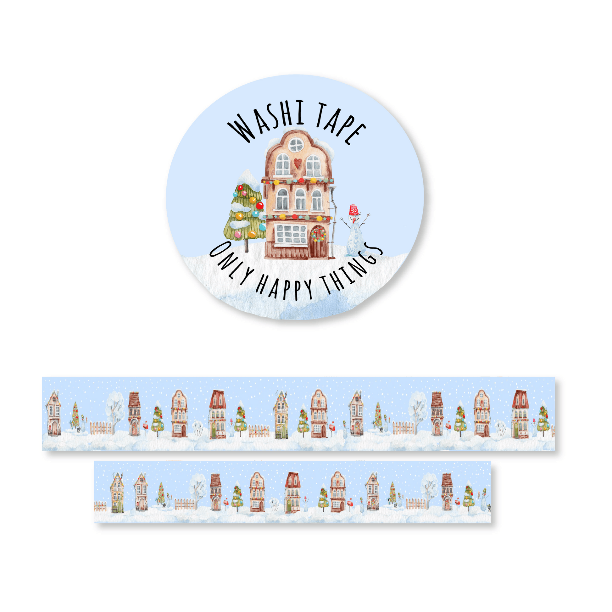 Only Happy Things Stationery - Washitape Winter Wonderland cottage - The Dreamer's Bookshop.