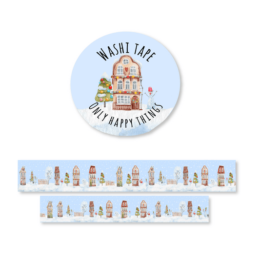 Only Happy Things Stationery - Washitape Winter Wonderland cottage - The Dreamer's Bookshop.