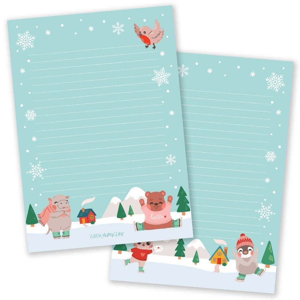 Little Lefty Lou - A5 Kladblok voor winterschaatsen - dubbelzijdig - The Dreamer's Bookshop.